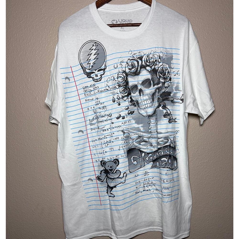 Liquid Blue 🧠 “Grateful Dead Notebook Skeleton” Graphic Tee – Size XL